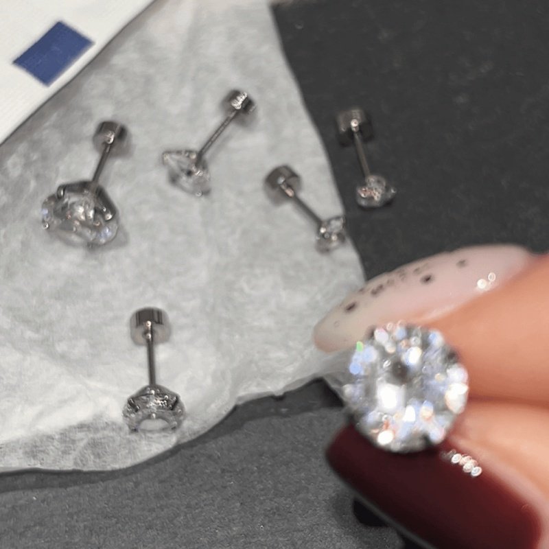 超闪拧扣螺纹耳骨钉女2025新款爆款高级感耳钉轻奢气质软骨钉耳饰