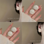 耳环法式 沉溺花园_精致珠珠编制花朵耳钉2024新款 爆款 高级感耳饰