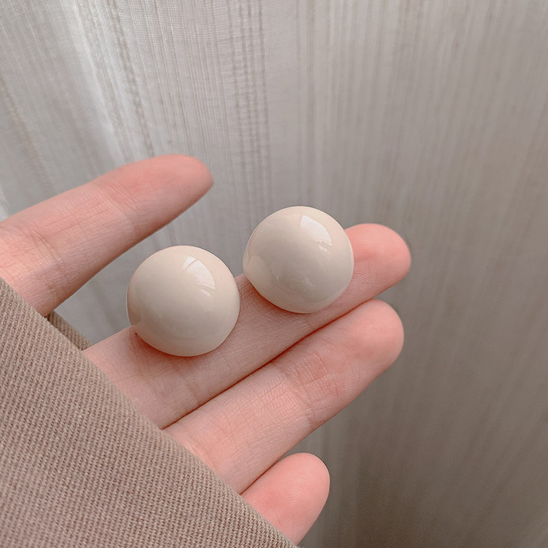 马卡龙珍珠!新款多巴胺女孩亚克力耳钉甜美小清新圆球可爱耳饰潮