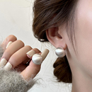 金属拉丝耳钉女2025新款 小众独特耳环轻奢高级感气质大气耳饰 爆款