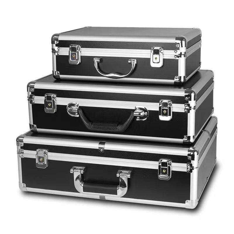 百元人民币铝箱存钱箱储物手提现金100元装钱收纳盒带钥匙彩礼盒