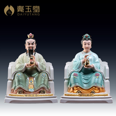 陶瓷蟒家太爷太奶像四大家族神像