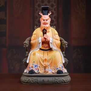 高端彩绘龙王像陶瓷四海龙王神像