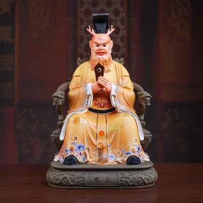 高端彩绘龙王像陶瓷四海龙王神像