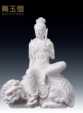 陶瓷文殊普贤菩萨徐才提华严三圣