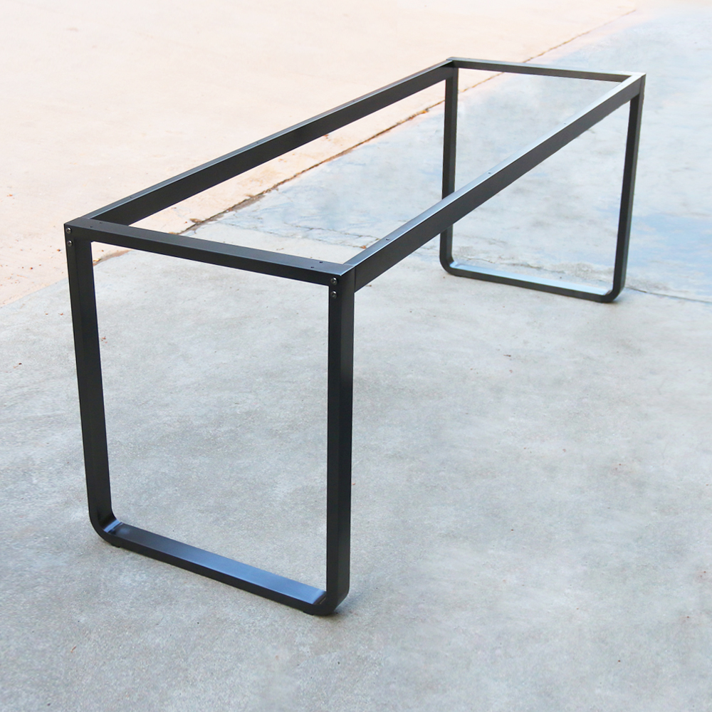 黑色不锈钢桌架木板桌支架定制