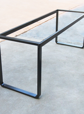 黑色不锈钢桌架哑光金属桌脚定做方形钢架桌腿脚架木板桌支架定制