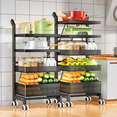 厨房置物架多层落地果蔬菜家用移动小推车卫生间客厅玩具收纳架子