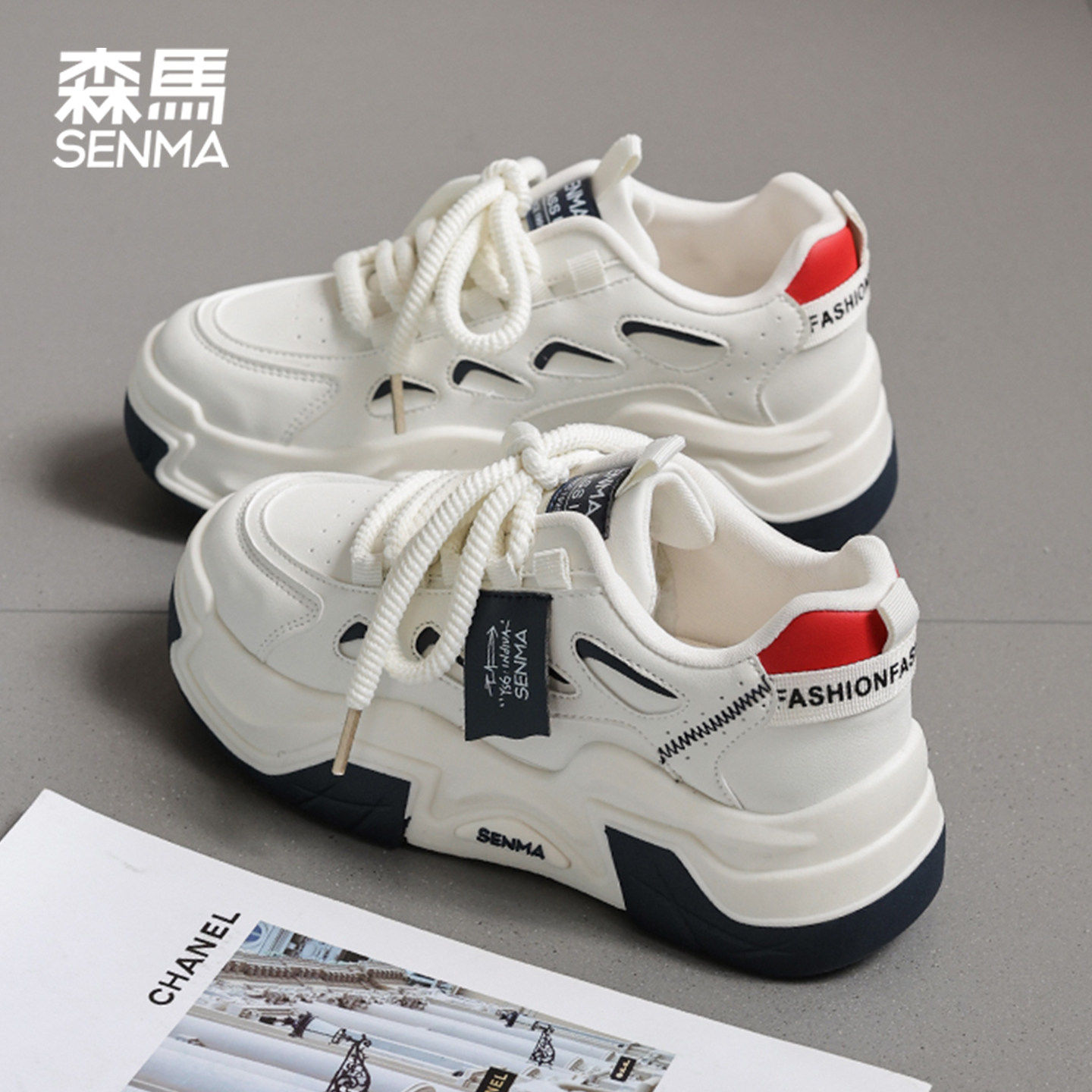 森马女鞋厚底增高防水板鞋新款