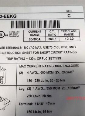 进口原装正品 AB 193EEKG 193NREEKZ 热过载保护器 60300A