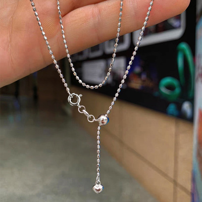 925纯银项链2025新款仙女链细款爆闪钻石链万能素链银链子锁骨链