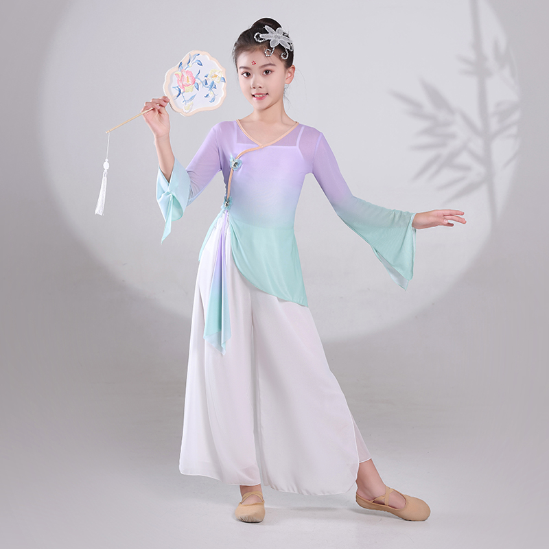 女童练功服古典舞透气演出服新品