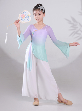 儿童古典舞演出服女练功服舞蹈表演服纱衣中国风考级形体身韵飘逸