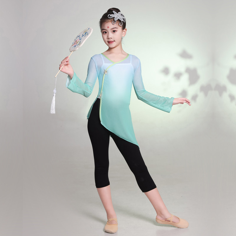 女童练功服古典舞透气演出服新品