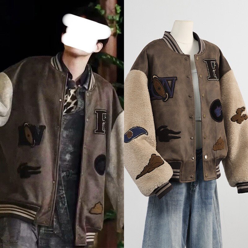 [做货中]王安宇同款复古风潮牌宽松贴布字母绣花夹棉棒球服外套,运动服/休闲服装,棒球服,淘宝优惠券,粉丝福利购,淘宝优惠卷