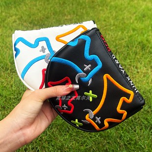 高尔夫推杆套 大彩牛大半圆推杆套 牛角推杆套 魔术贴合口