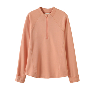 2558 卫衣上衣女 大厂订单 户外吸湿排汗华夫格肌理拉链半开襟长袖