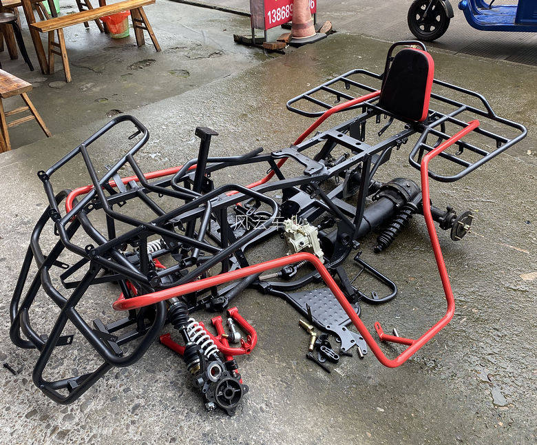 四驱龙鼎大悍马沙滩车车架总成 改装四轮越野摩托车4驱前悬挂后桥