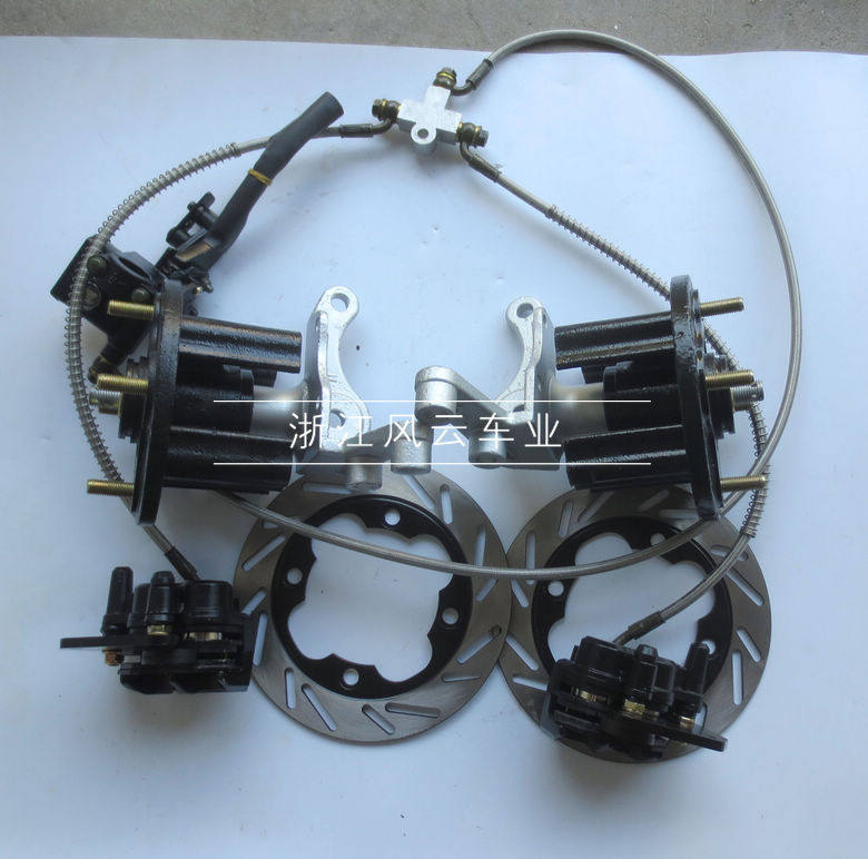 DIY自制四轮沙滩车配件 龙鼎大悍马大宝马改装前碟刹羊角法兰刹车