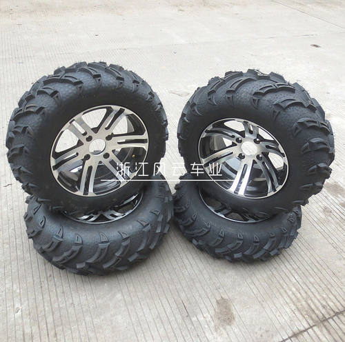 卡丁车配件 沙滩车26X9-14 26X11-14寸中亚火焰轮胎带铝轮毂一套