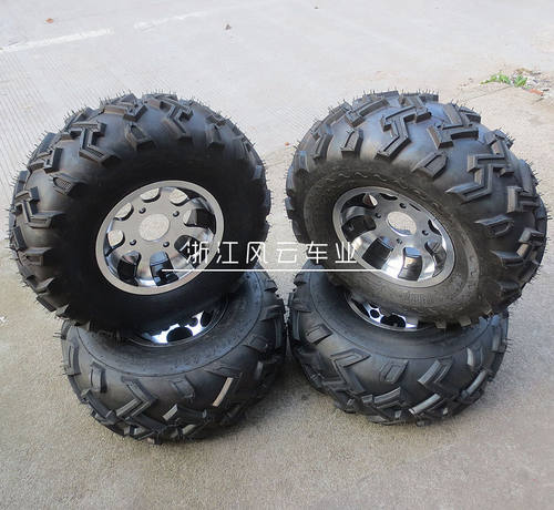 卡丁车配件 农夫车沙滩车10寸W花纹轮胎带铝轮毂22X8-10 22X11-10