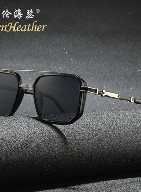 2026新款时尚方框太阳镜欧美男士复古墨镜摩登百搭驾驶太阳眼镜