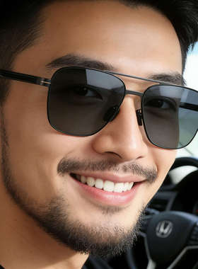 2026新款欧美时尚方框偏光太阳镜男不锈钢镜腿户外驾驶墨镜男跨境