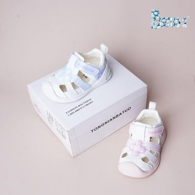 巴托童鞋 25夏季新品女宝宝软底防滑艾草防臭学步机能关键鞋1228A