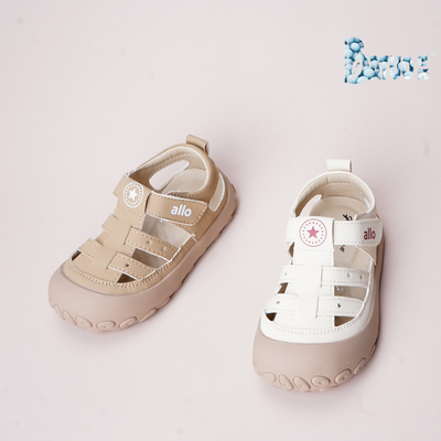 巴托童鞋 夏季新品 韩版宝宝男孩儿童软底防滑休闲皮鞋凉鞋5852