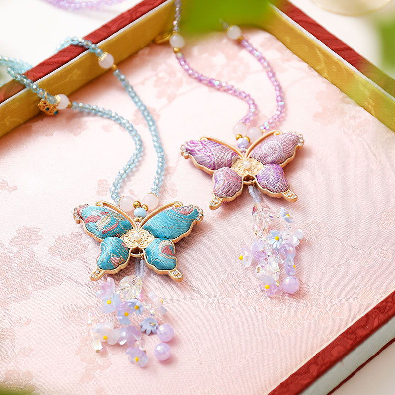 非遗宋锦原创葫芦蝴蝶项链