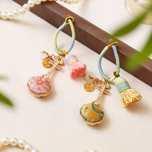 非遗宋锦纯手工定制成品名家宋锦琵琶挂件/包挂/车挂双面琵琶