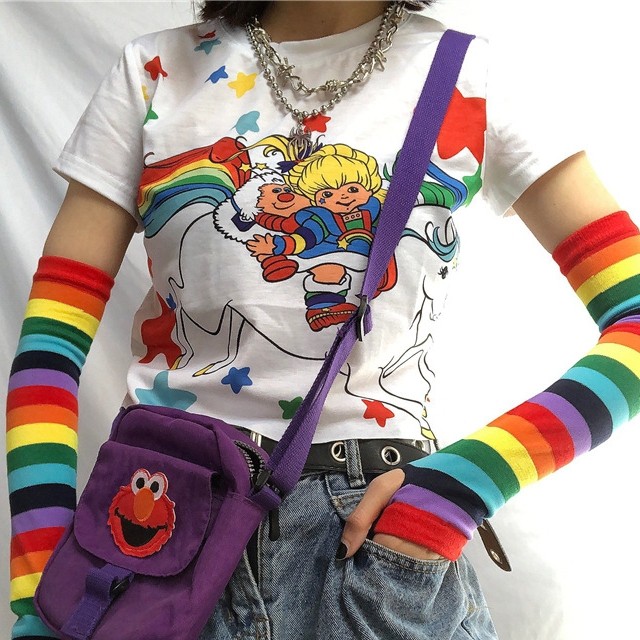 抖音日系原宿ins泫雅风彩虹防晒袖套冰丝网红可爱潮冰袖护臂手套|ruв категории Аксессуары, перчатки - от Buy2taobao.com для оказания профессиональной услуги покупки агента Taobao