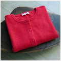 Azalea Red Plant Dye + Shell Button Cardigan