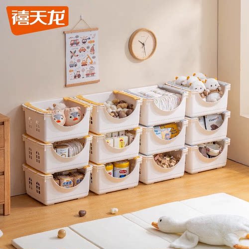 禧天龙玩偶手提收纳箱积木收纳篮