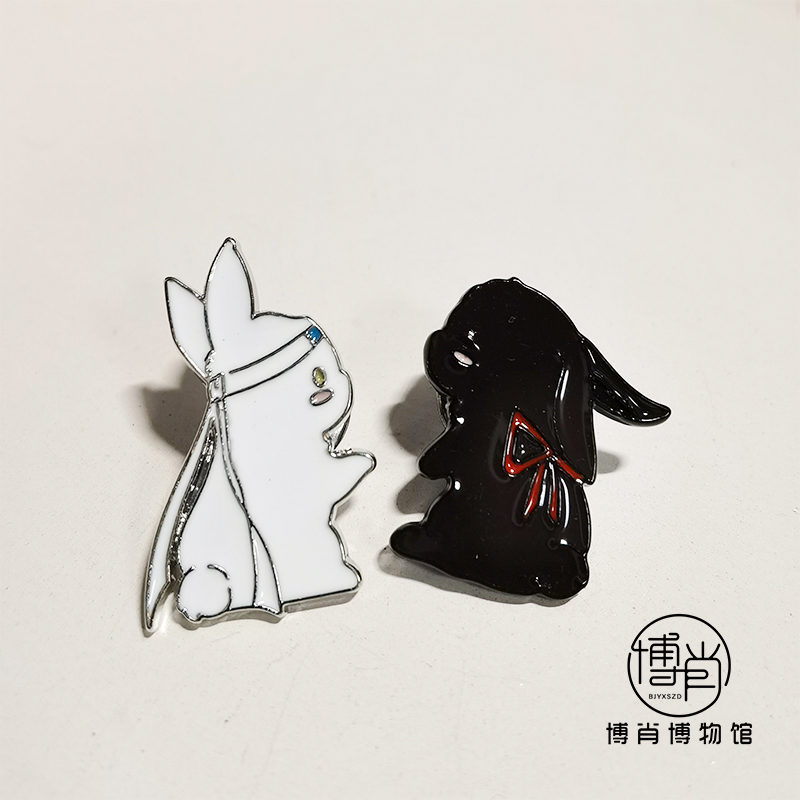 博肖博物馆定制博君一肖周边徽章王一博肖战胸针兔子