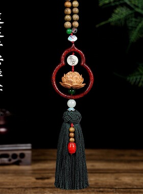 天然桃木汽车挂件2024新款高档葫芦车内吊饰貔貅男女朱砂车载