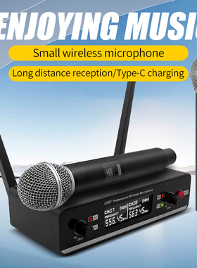 话筒无线一拖二户外直播家用演出舞台音响手持会议专业麦克风