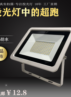 led投光灯防水户外庭院厂房工地招牌球场10W20W50W100w聚光灯射灯