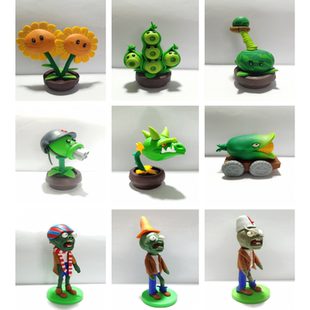 软陶植物大战僵尸泥人面塑粘土手工作业摆件民间特色传统