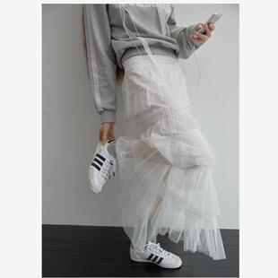 高腰多层网纱仙气宽松半身裙女 时尚 直邮韩国代购 25春ins博主