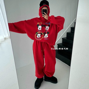 洋气米奇卡通宽松卫衣休闲裤 时尚 单买 25秋新INS博主 直邮韩国代购