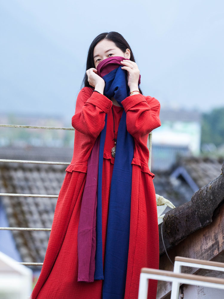 念旧原创/围巾 文艺棉皱双层宽松双拼大围巾多功能披肩,服饰配件/皮带/帽子/围巾,围巾/丝巾/披肩,淘宝优惠券,粉丝福利购,淘宝优惠卷