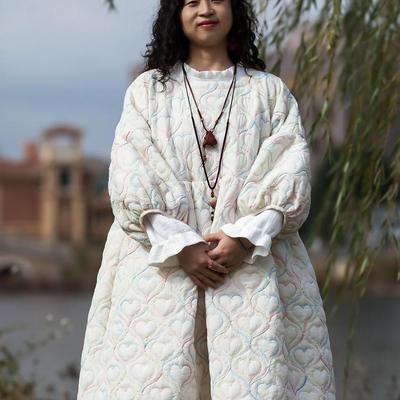 保暖夹棉纯色文艺大摆裙