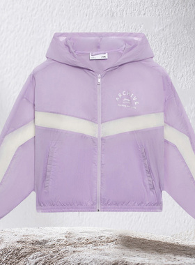 李宁正品新款女子运动休闲时尚撞色连帽薄款防晒衣外套AFDS310