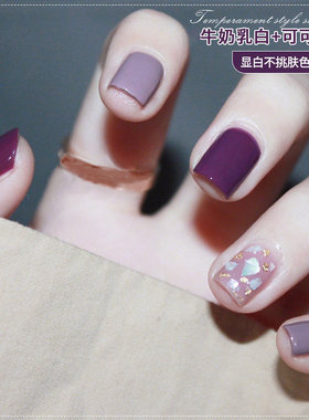 秋季紫色指甲油胶2026年新款网红显白流行色美甲店专用双色小套系