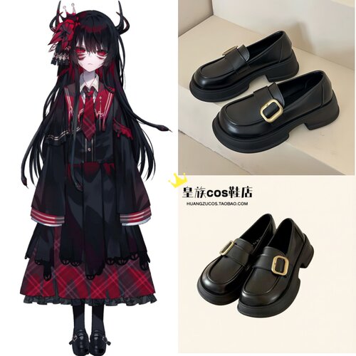 二阶堂希罗cos鞋 魔法少女的魔法审判游戏cosplay鞋 黑色制服单鞋