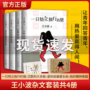 正版现货 王小波杂文套装全4册 一只特立独行的猪+沉默的大多数+爱你就像爱生命+我的精神家园中国现当代文学散文随笔畅销书排行榜