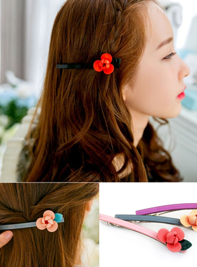 AngelRena韩国进口流行发饰头饰清晰甜美小花朵发夹弹簧夹顶夹F5