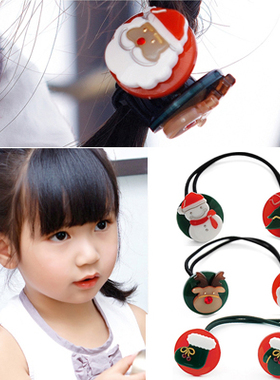 Angelrena韩国进口饰品圣诞老人雪人小鹿手套发圈皮筋发绳F5