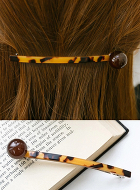 Angelrena韩国进口 糖果色圆球顶夹弹簧发夹长边夹横夹马尾夹F2